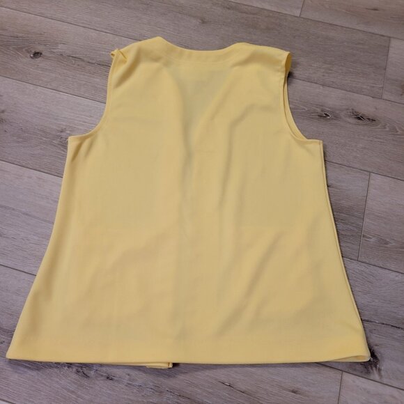 Vtg Dead stock Butter Yellow Vest Cricket Lane Cottagecore Retro Mod Two Pocket - Picture 6 of 6